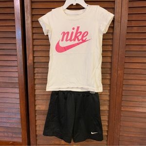 Nike Girl’s Sporty Shorts and Shirt Logo Outift